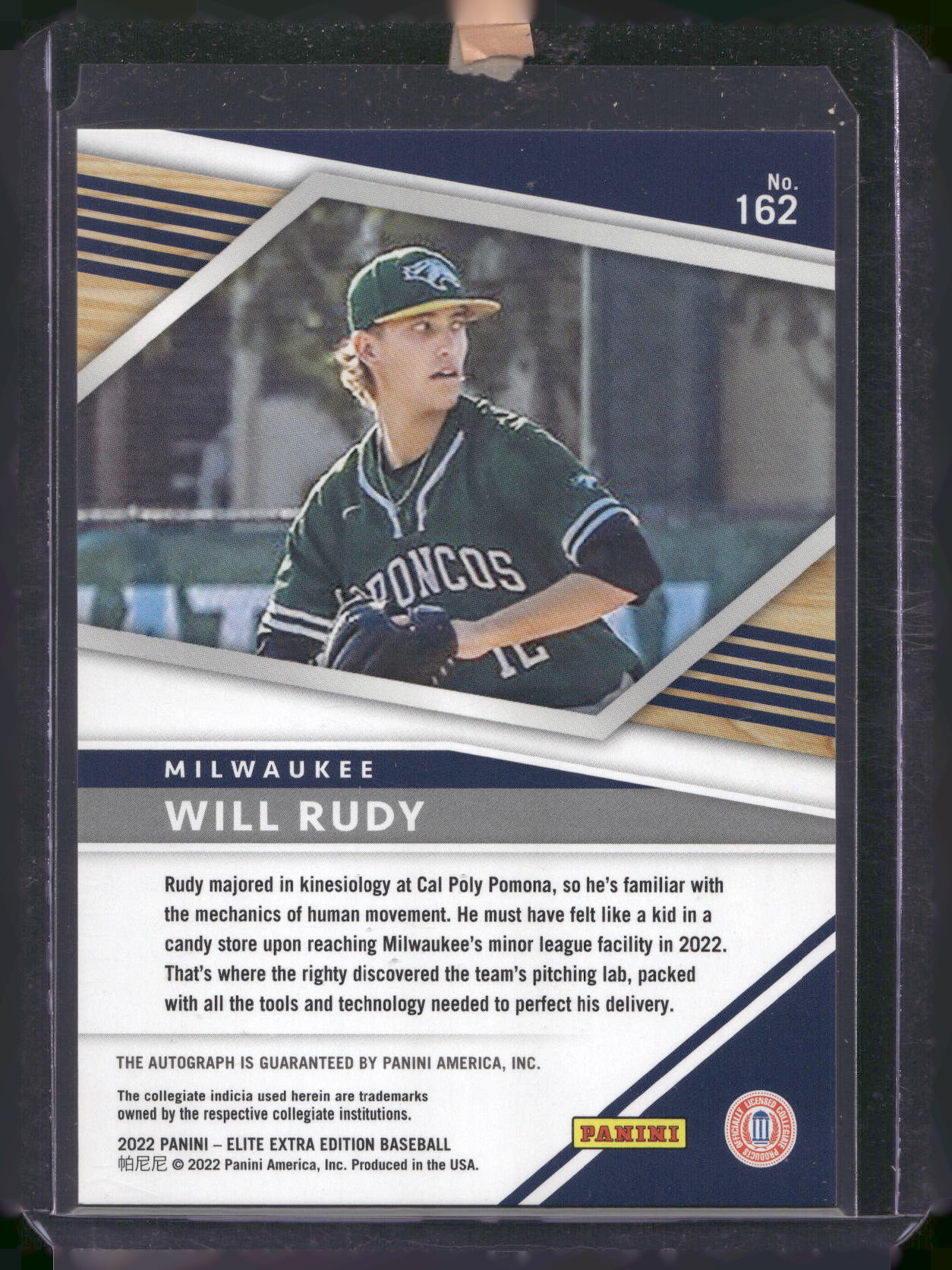 2022 Panini Elite Extra Edition #162 Will Rudy Signatures