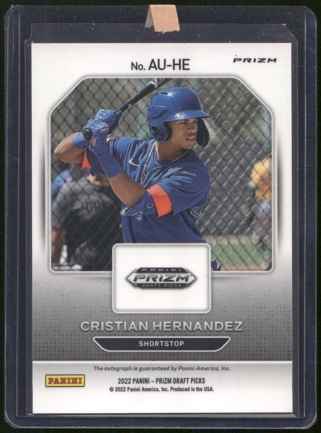 2022 Panini Prizm Draft Picks #AU-HE Cristian Hernandez Autographs