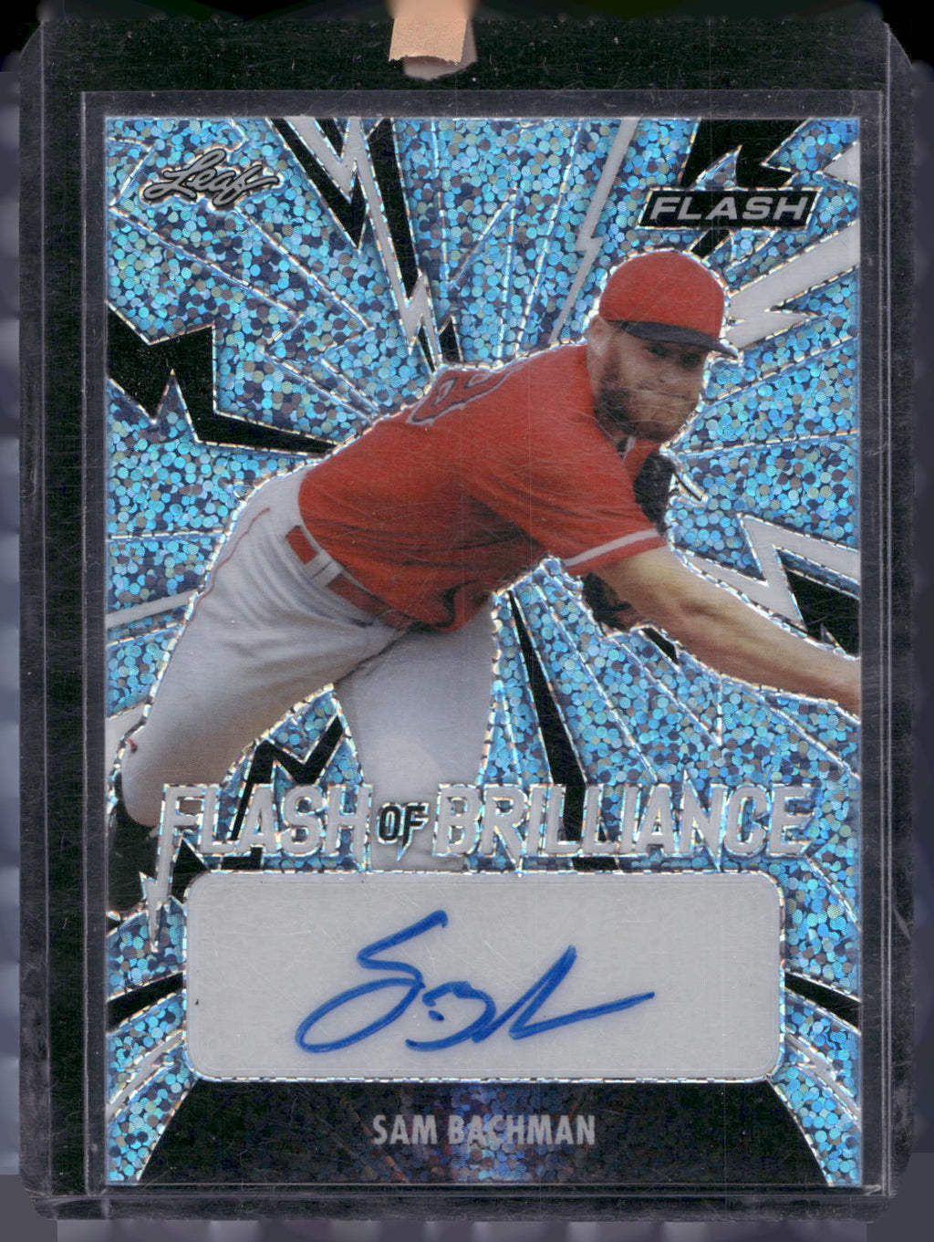 2021 Leaf Flash #FB-SB3 Sam Bachman Flash of Brilliance Autographs Platinum Blue