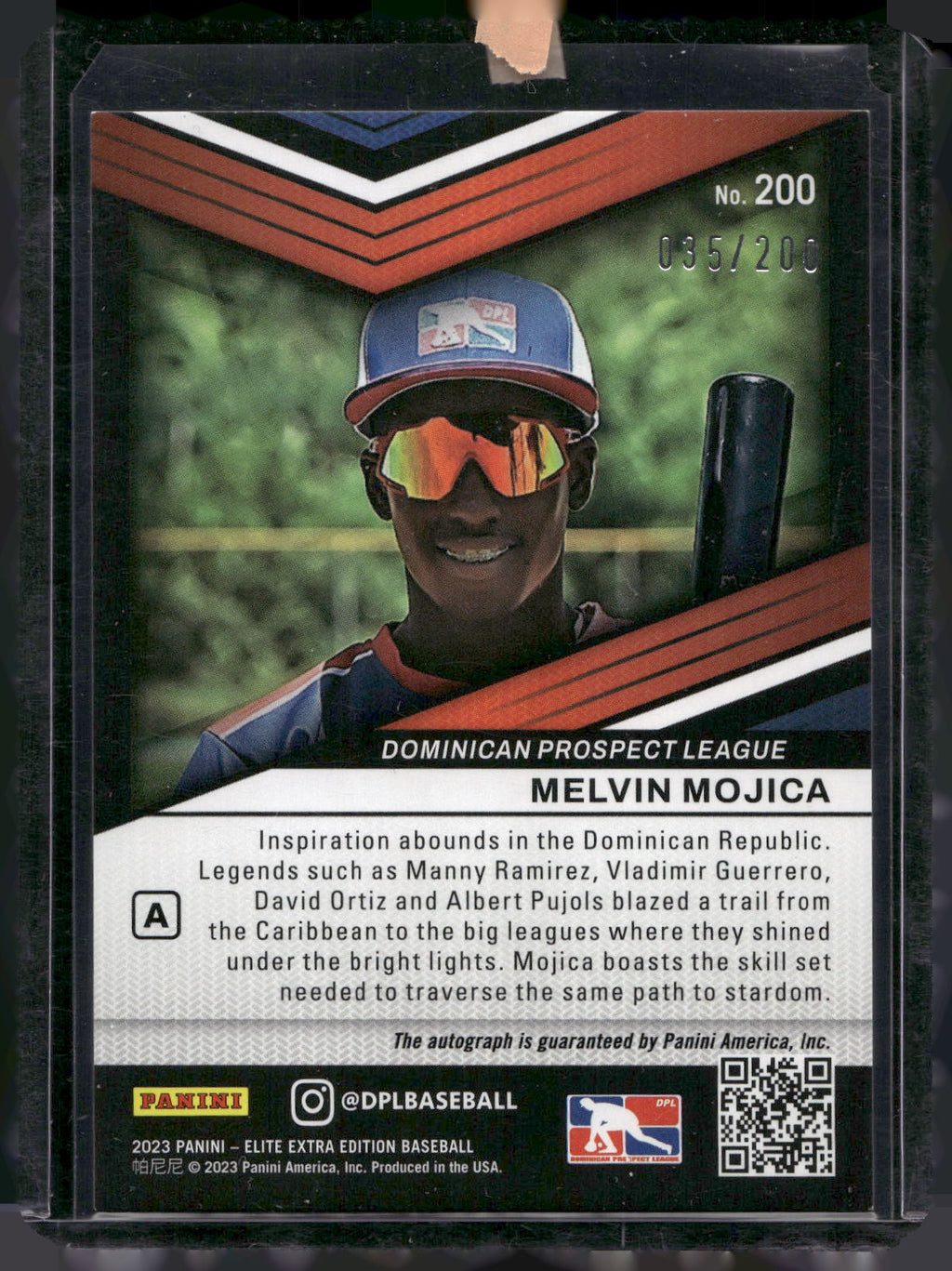 2023 Elite Extra Edition Melvin Mojica Prime Numbers A Auto /200 RC #200