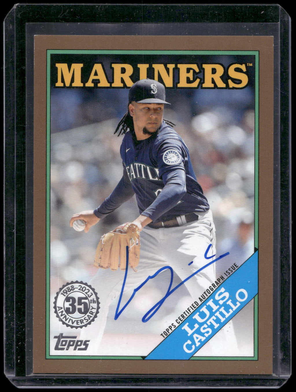 2023 Topps Luis Castillo 1988 35th Anniversary Gold Auto /50 88BA-LC Mariners