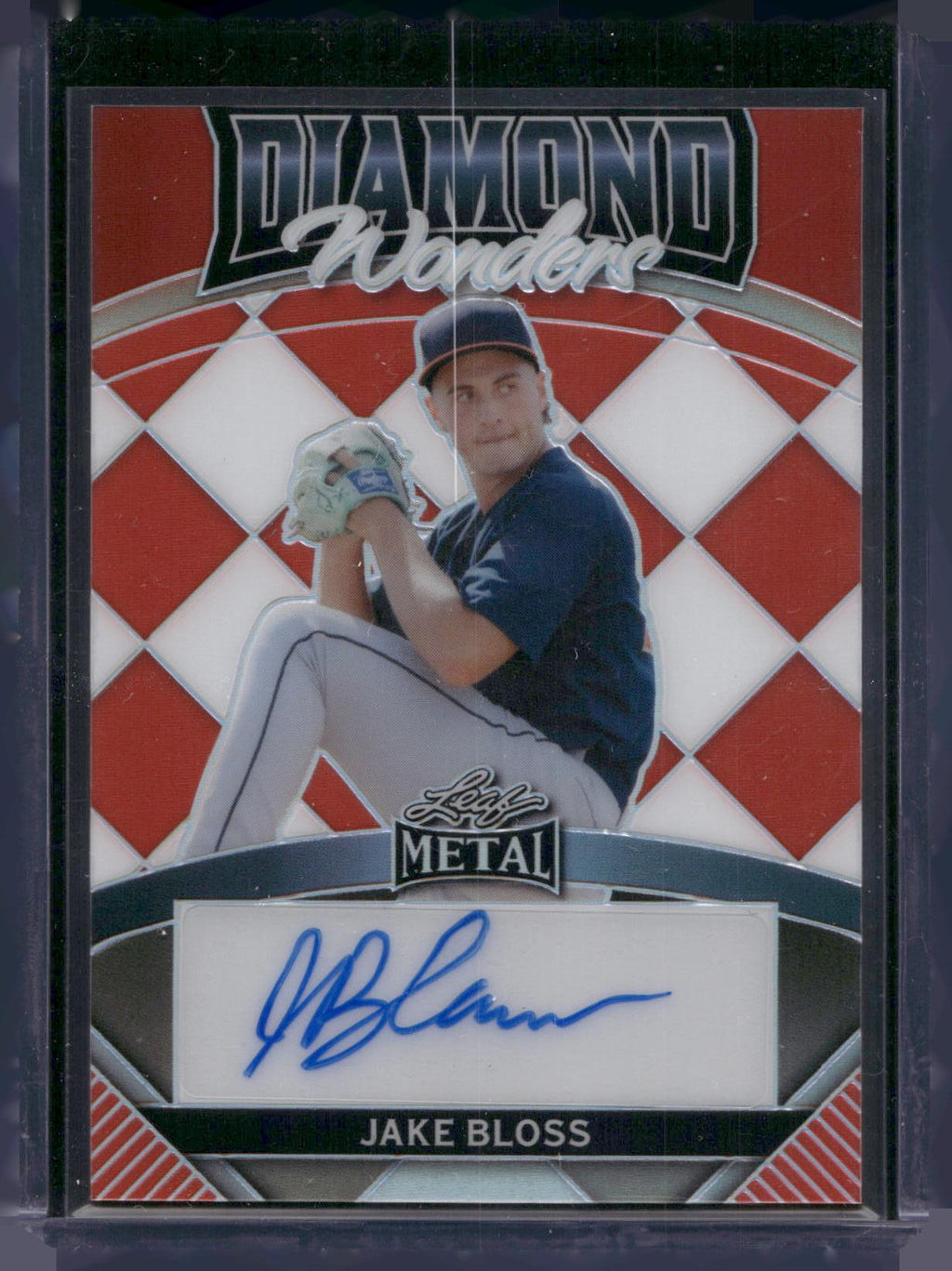 2024 Leaf Metal #DW-JB1 Jake Bloss Diamond Wonders Prismatic Red #/20