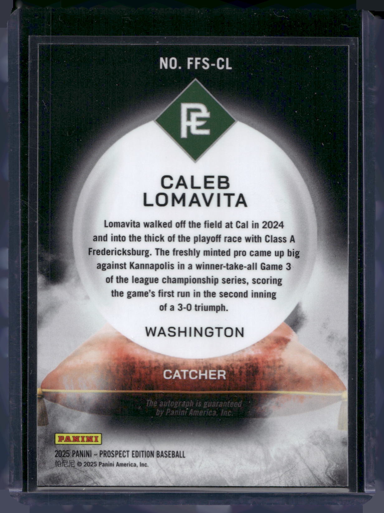 2024 Panini Prospect Edition #FFS-CL Caleb Lomavita Franchise Futures Signatures