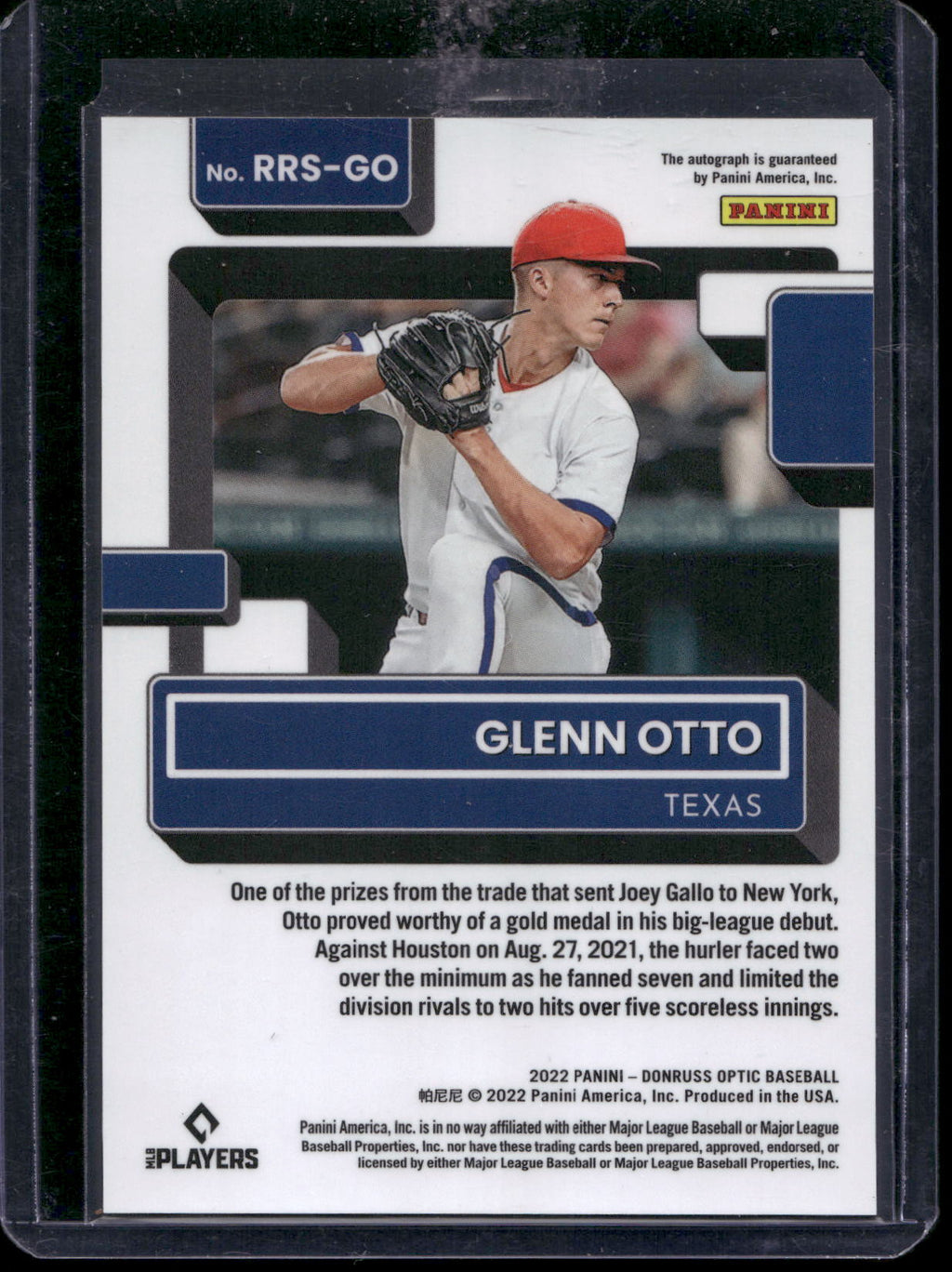 2022 Donruss Optic #RRS-GO Glenn Otto Rated Rookie Signatures