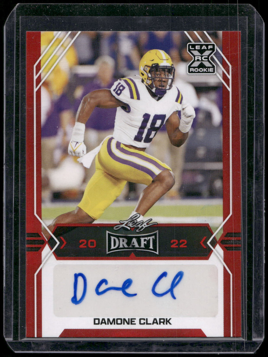 2022 Leaf Draft #BA-DC1 Damone Clark Autographs Red