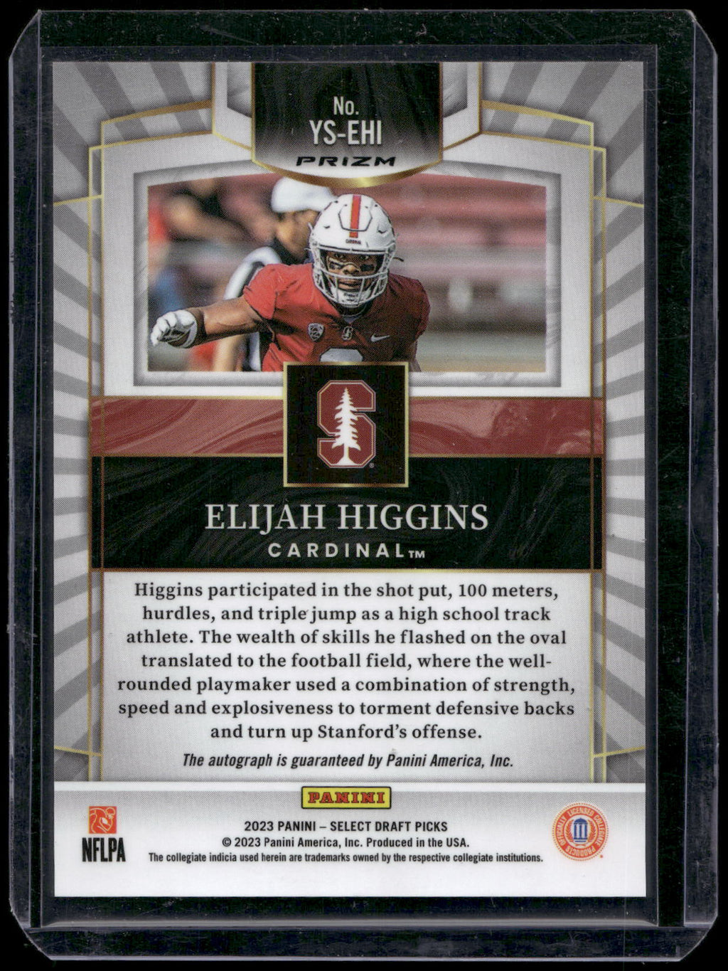 2023 Select Draft Picks Elijah Higgins Youth Explosion Red Prizm Auto YS-EHI