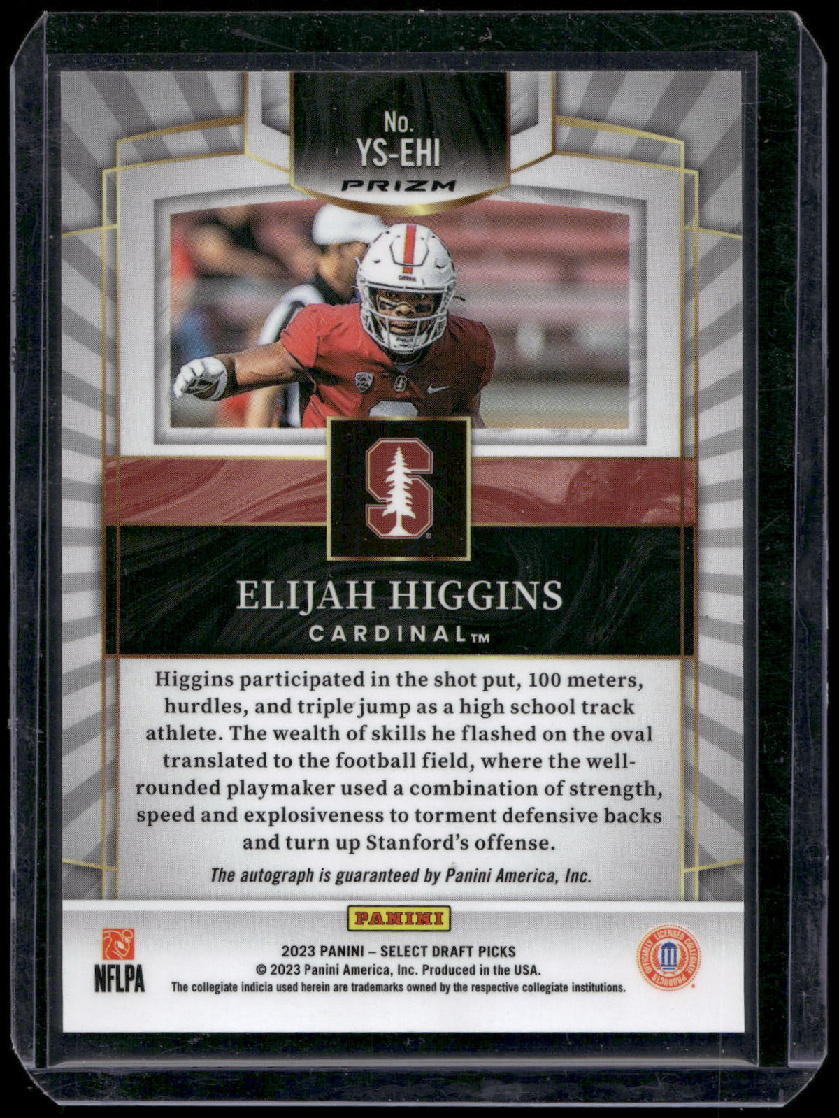 2023 Select Draft Picks Elijah Higgins Youth Explosion Red Prizm Auto YS-EHI
