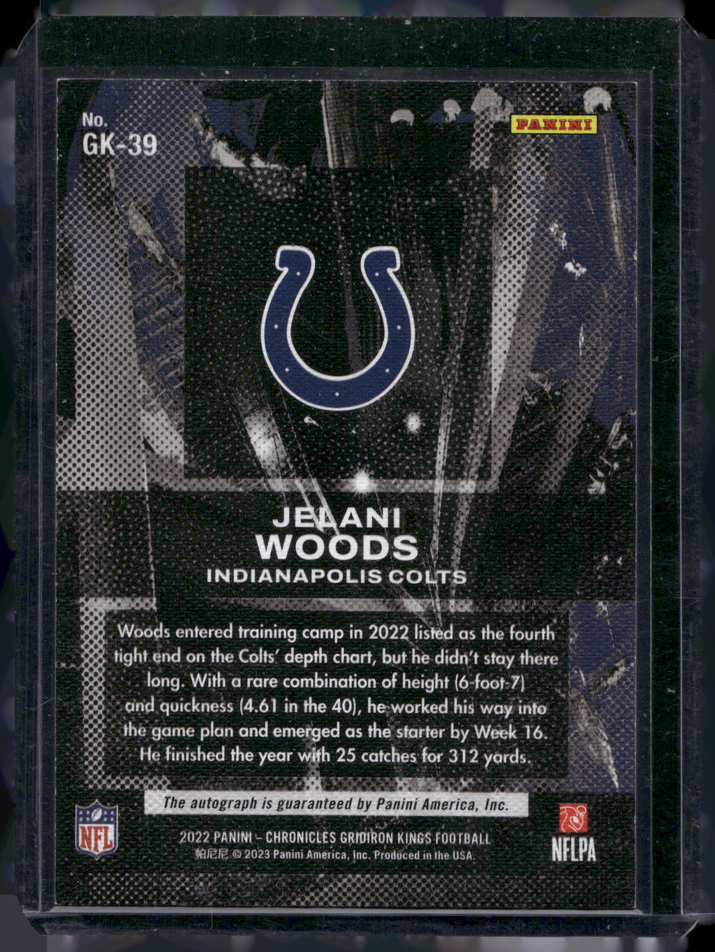 2022 Panini Chronicles #GK-39 Jelani Woods Gridiron Kings Blue #/99