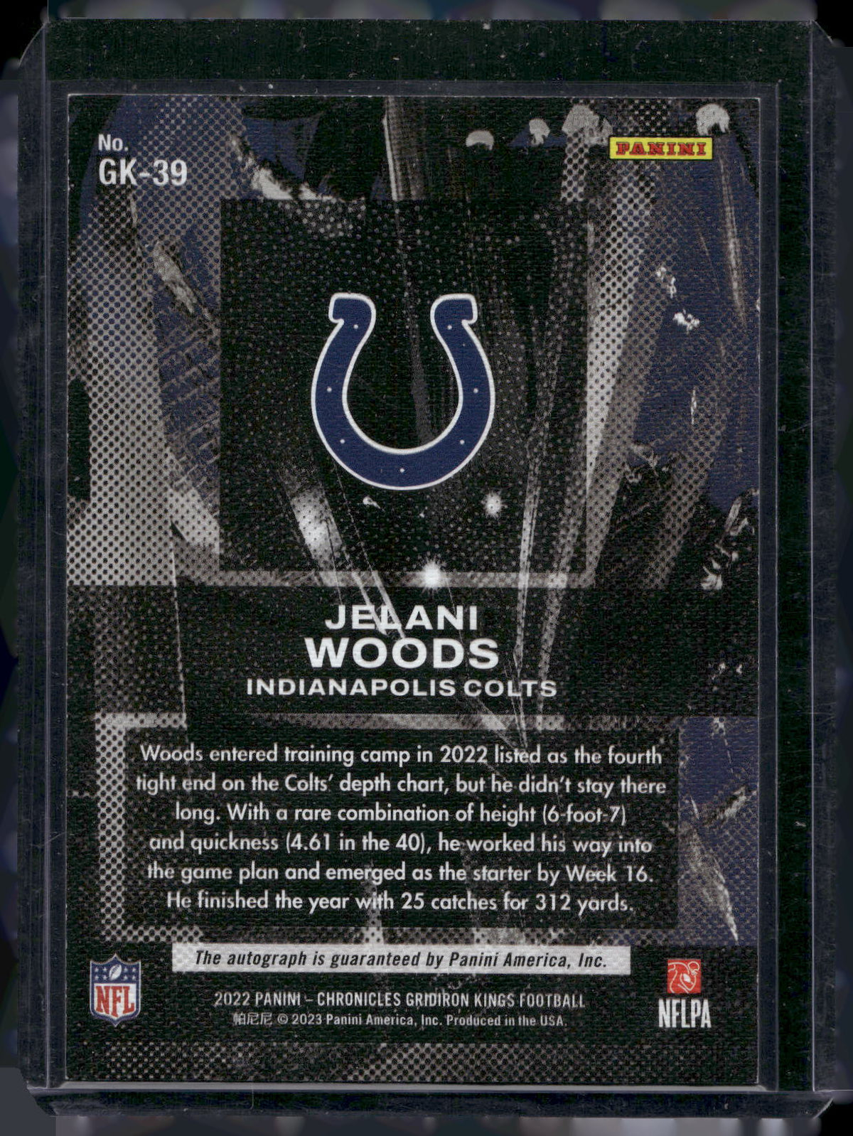 2022 Panini Chronicles #GK-39 Jelani Woods Gridiron Kings Blue #/99