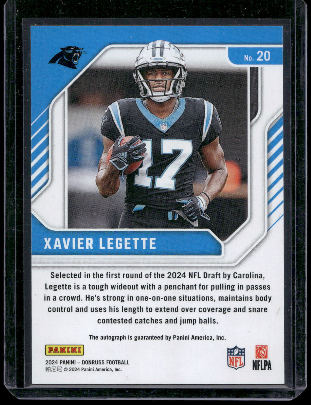 2024 Donruss #20 Xavier Legette Elite Series Rookies Autographs