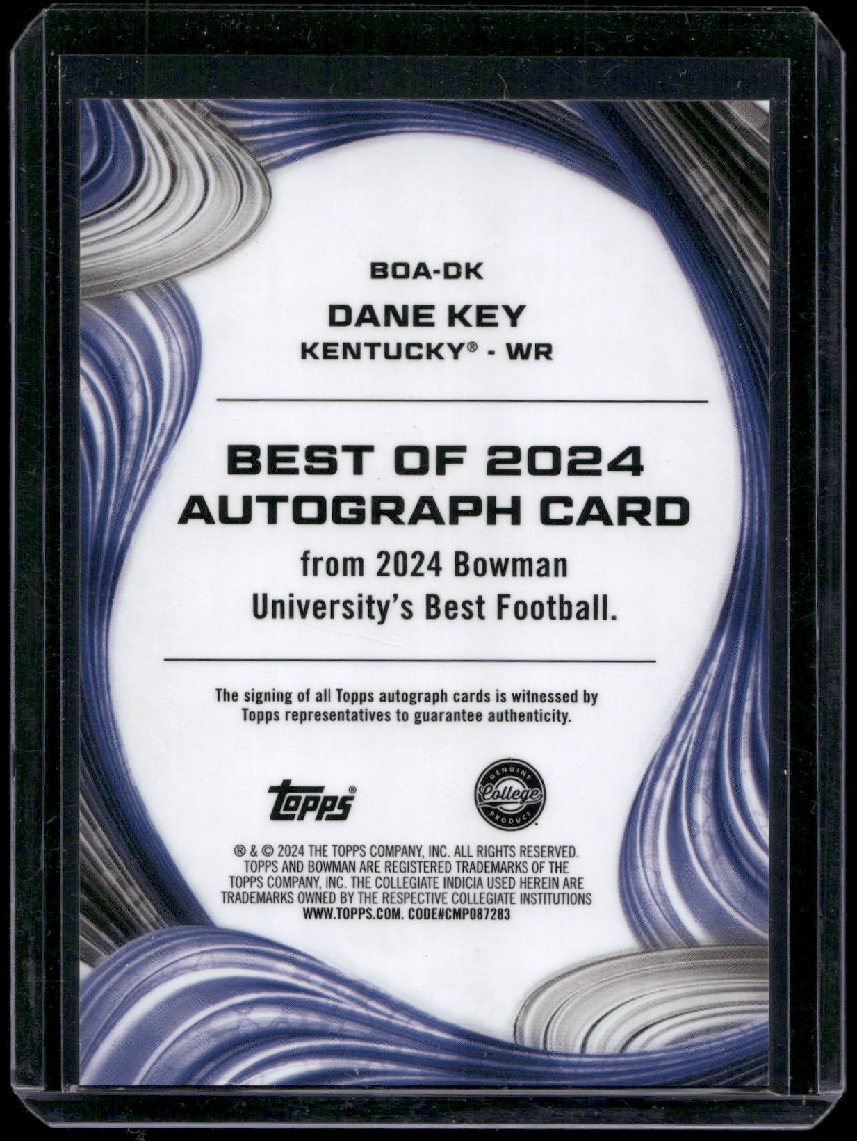 2024 Bowman University Best #BOA-DK Dane Key Best of 2024 Autographs