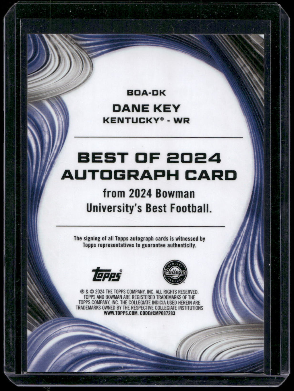 2024 Bowman University Best #BOA-DK Dane Key Best of 2024 Autographs