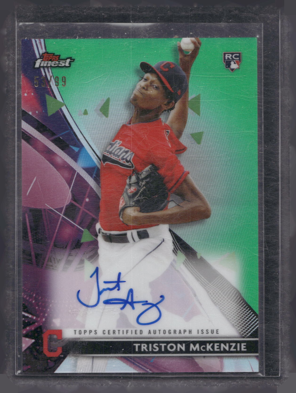 2021 Finest #FA-TK Triston McKenzie Finest Autographs Green Refractor #/99