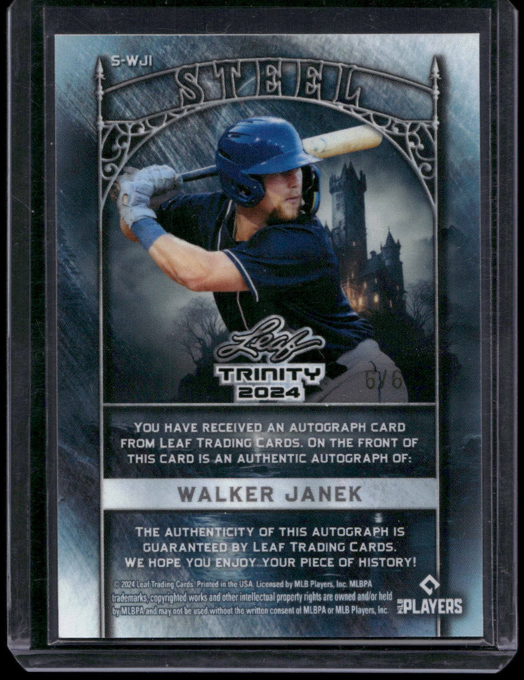 2024 Leaf Trinity #S-WJ1 Walker Janek Steel Iron Donut Circles Silver #/6