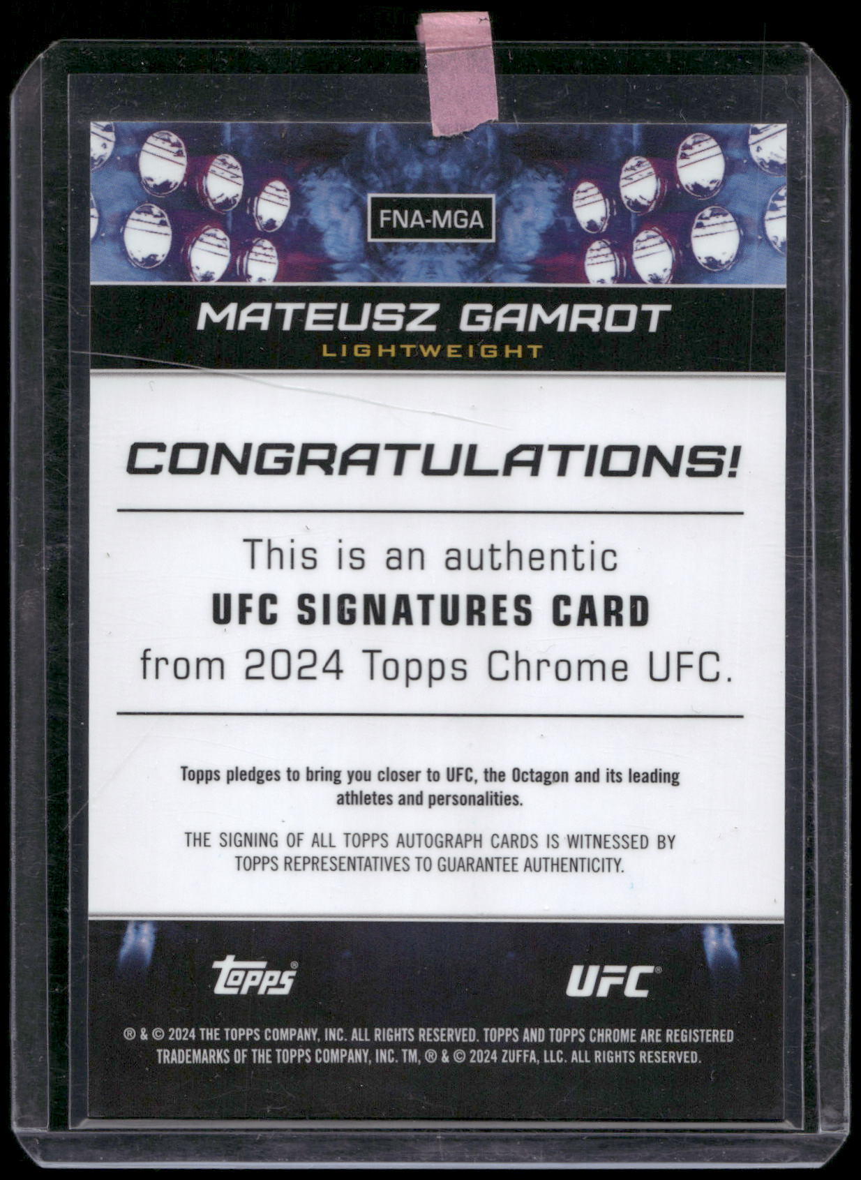 2024 Topps Chrome UFC #FNA-MGA Mateusz Gamrot UFC Signatures