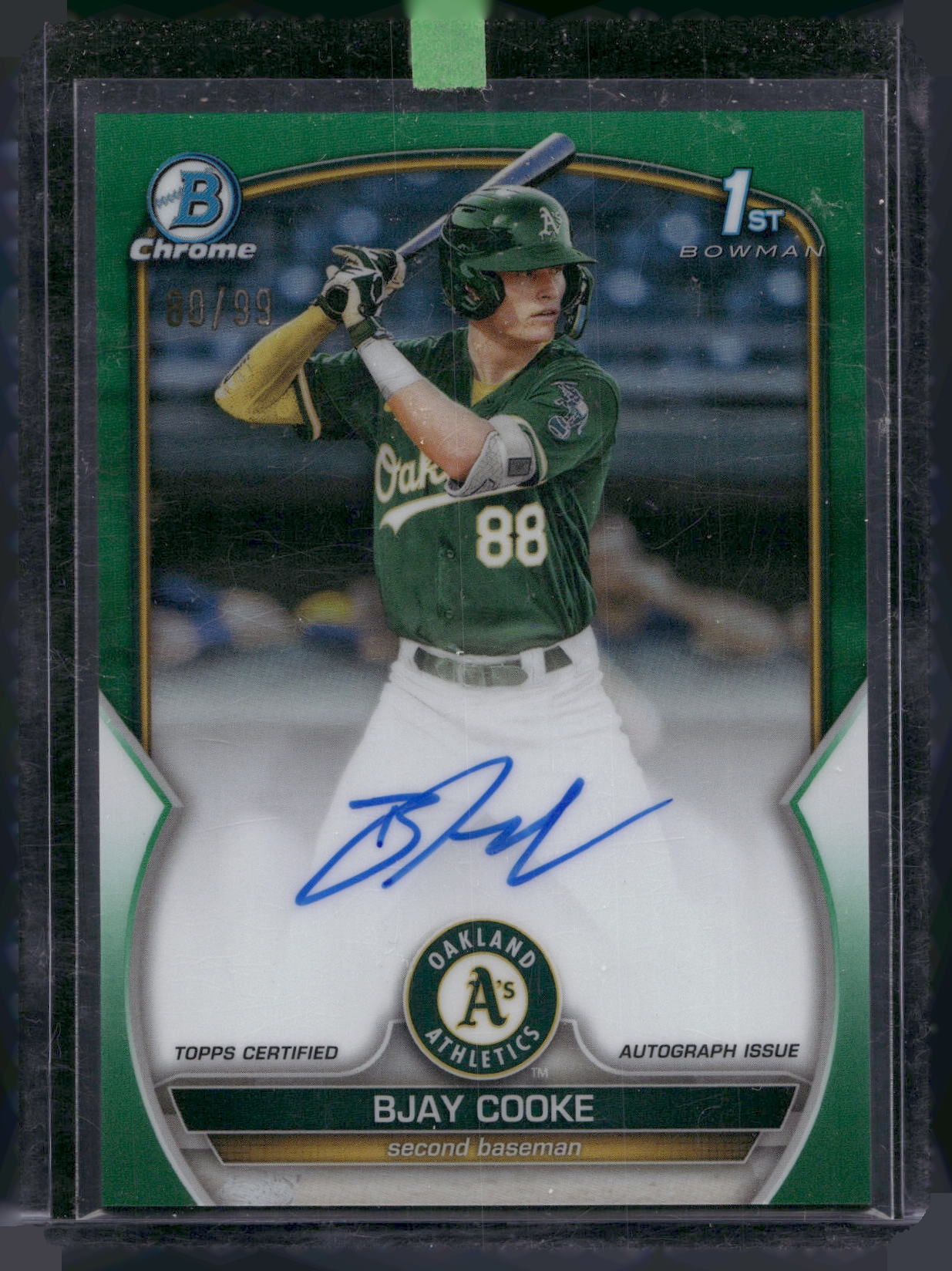 2023 Bowman Chrome #CPA-BCE Bjay Cooke Prospect Autographs Green Refractor #/99