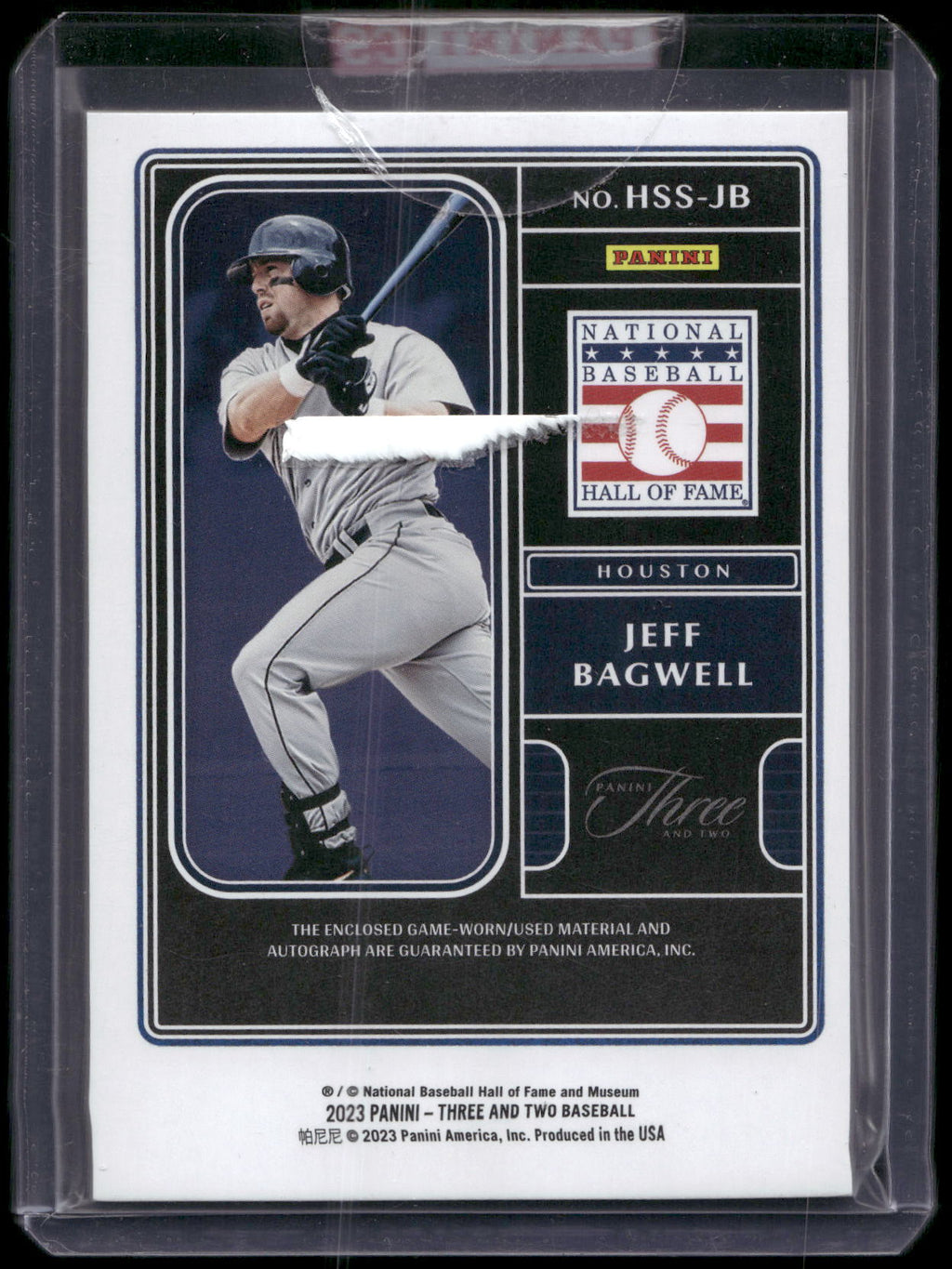 2023 Panini Three and Two #HSS-JB Jeff Bagwell Hall of Fame Signature Swatches