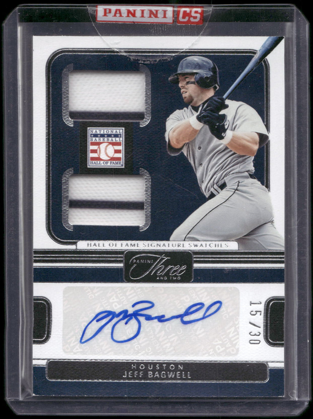 2023 Panini Three and Two #HSS-JB Jeff Bagwell Hall of Fame Signature Swatches