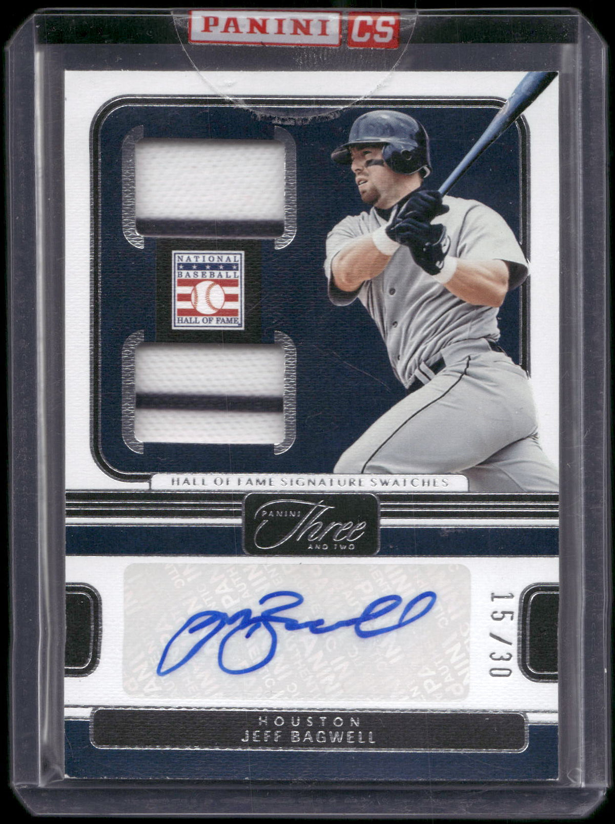 2023 Panini Three and Two #HSS-JB Jeff Bagwell Hall of Fame Signature Swatches