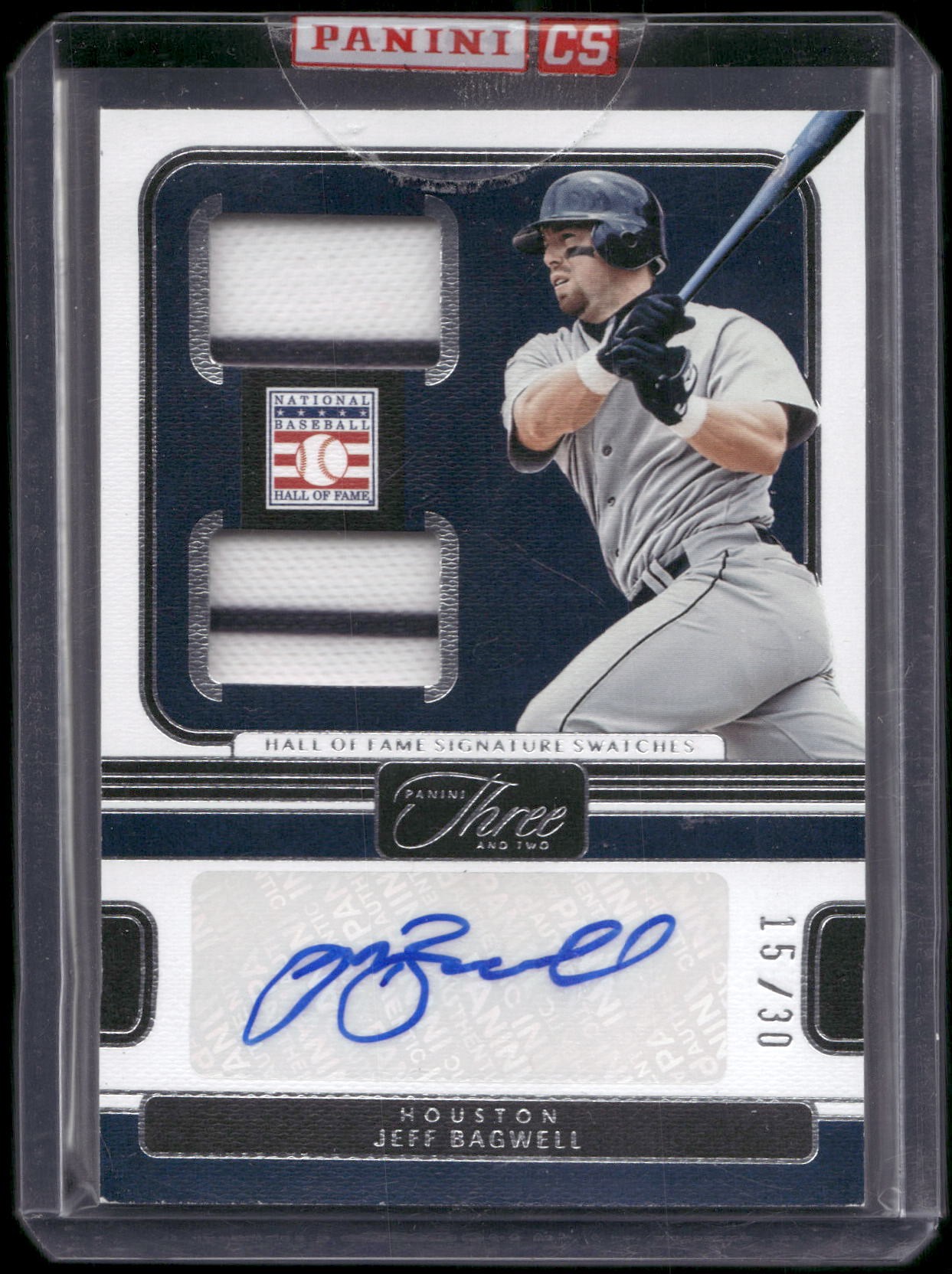2023 Panini Three and Two #HSS-JB Jeff Bagwell Hall of Fame Signature Swatches
