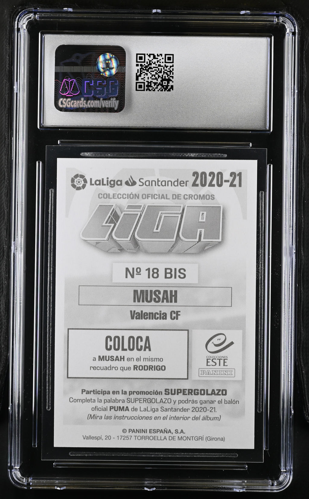 2020-21 Panini Colecciones Este La Liga #18BIS Yunus Musah Cloca CGC 9.5