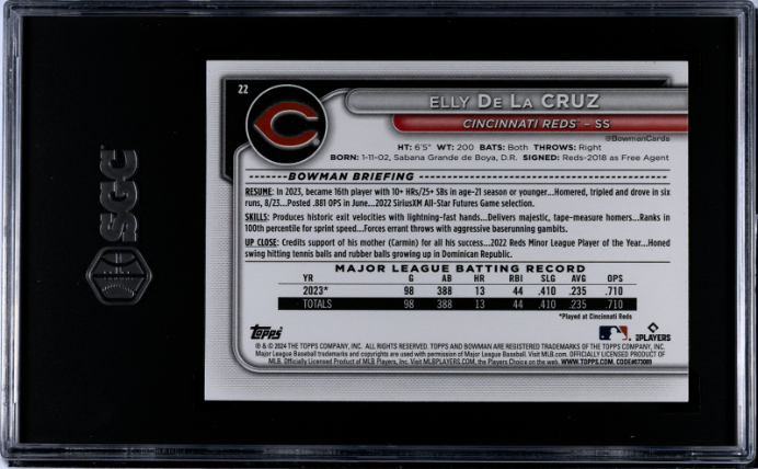 2024 Bowman #22 Elly De La Cruz SGC 10