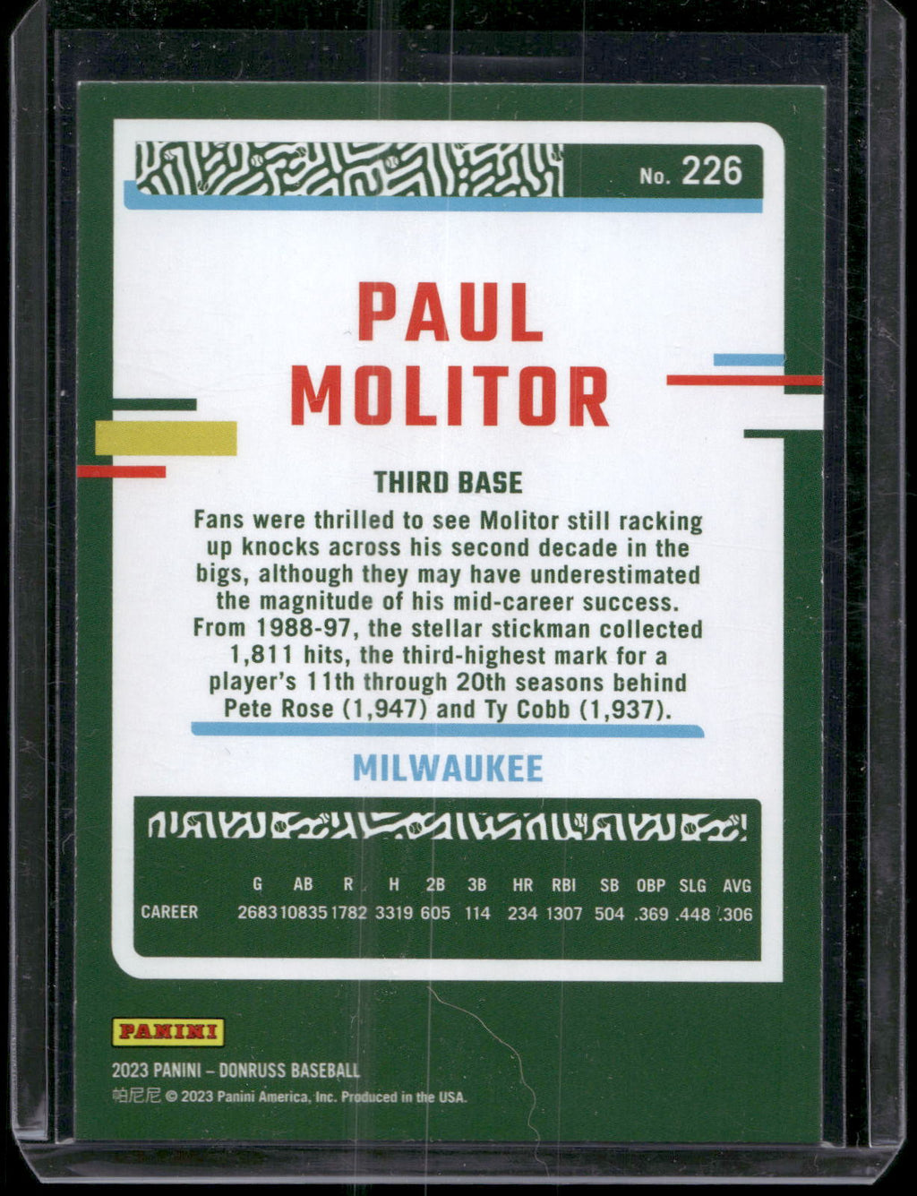 2023 Donruss #226 Paul Molitor Holo Blue
