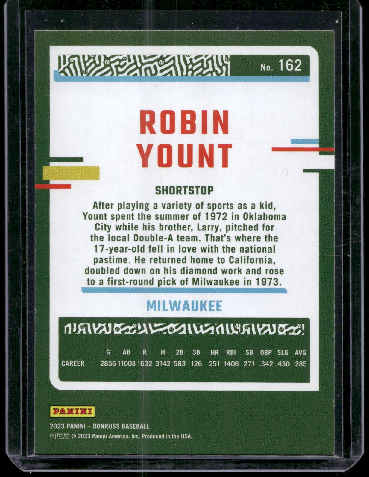 2023 Donruss #162 Robin Yount Holo Blue