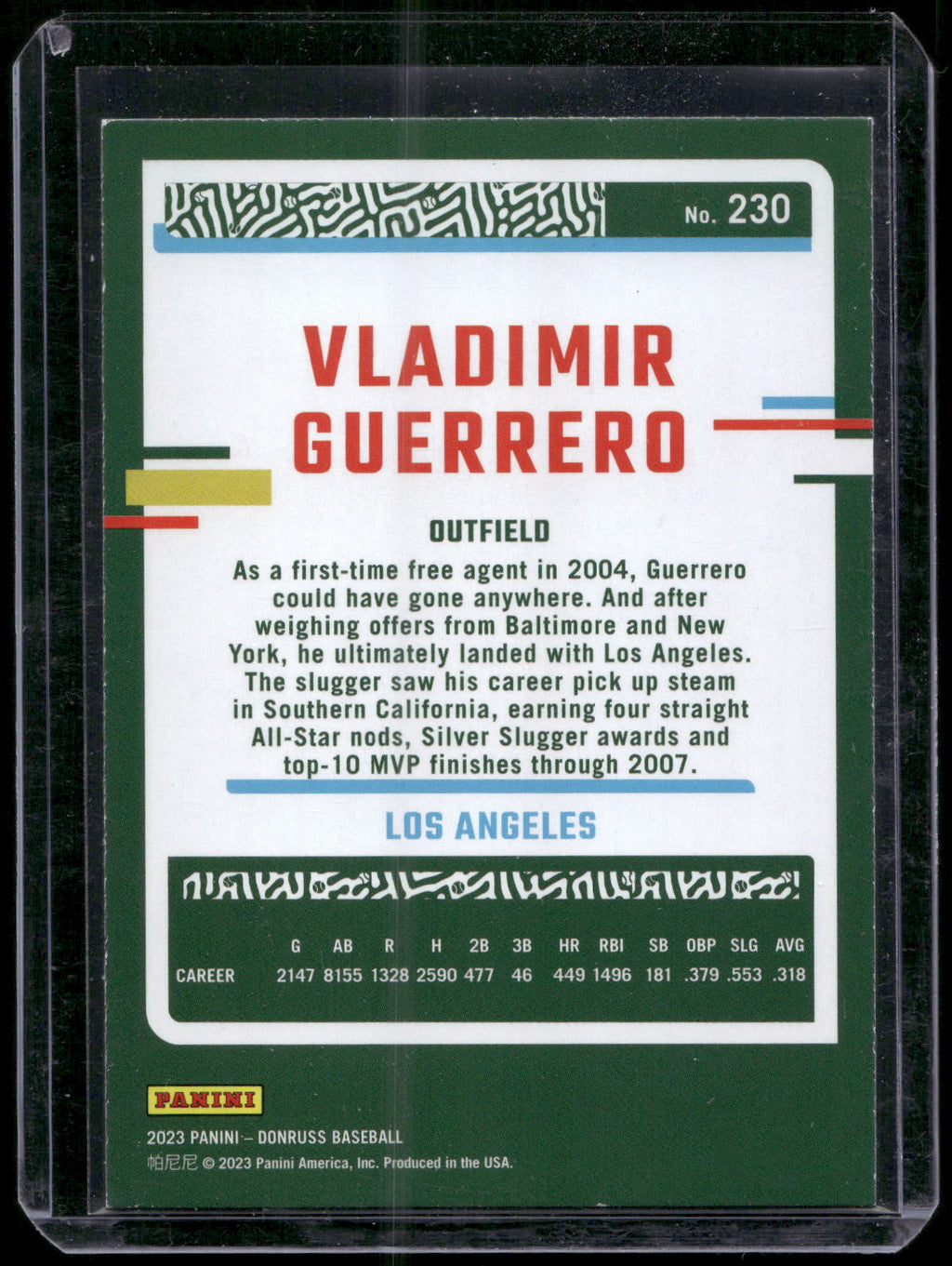2023 Donruss #230 Vladimir Guerrero Holo Blue