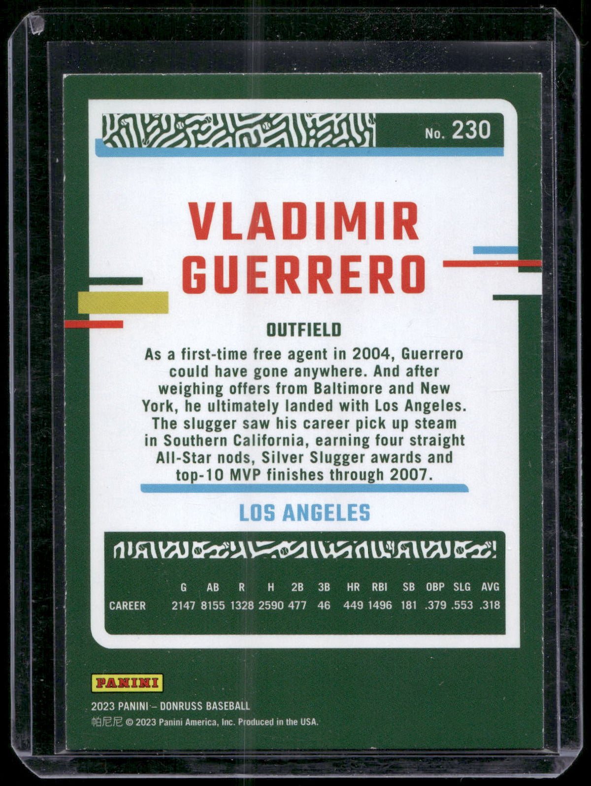 2023 Donruss #230 Vladimir Guerrero Holo Blue