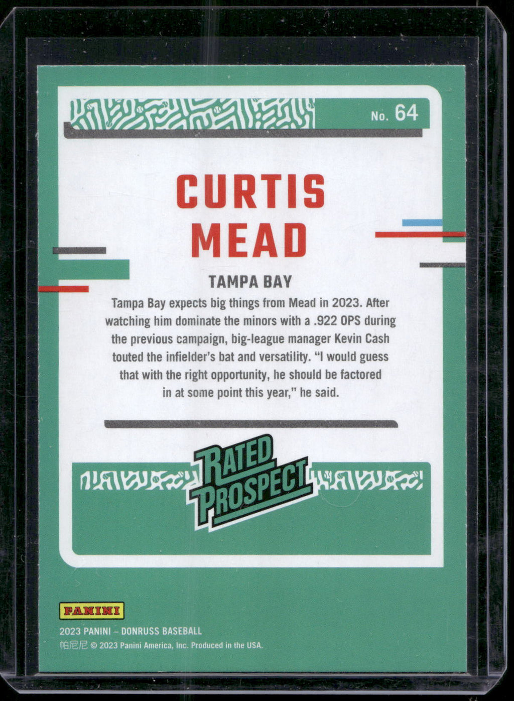 2023 Donruss #64 Curtis Mead Holo Blue