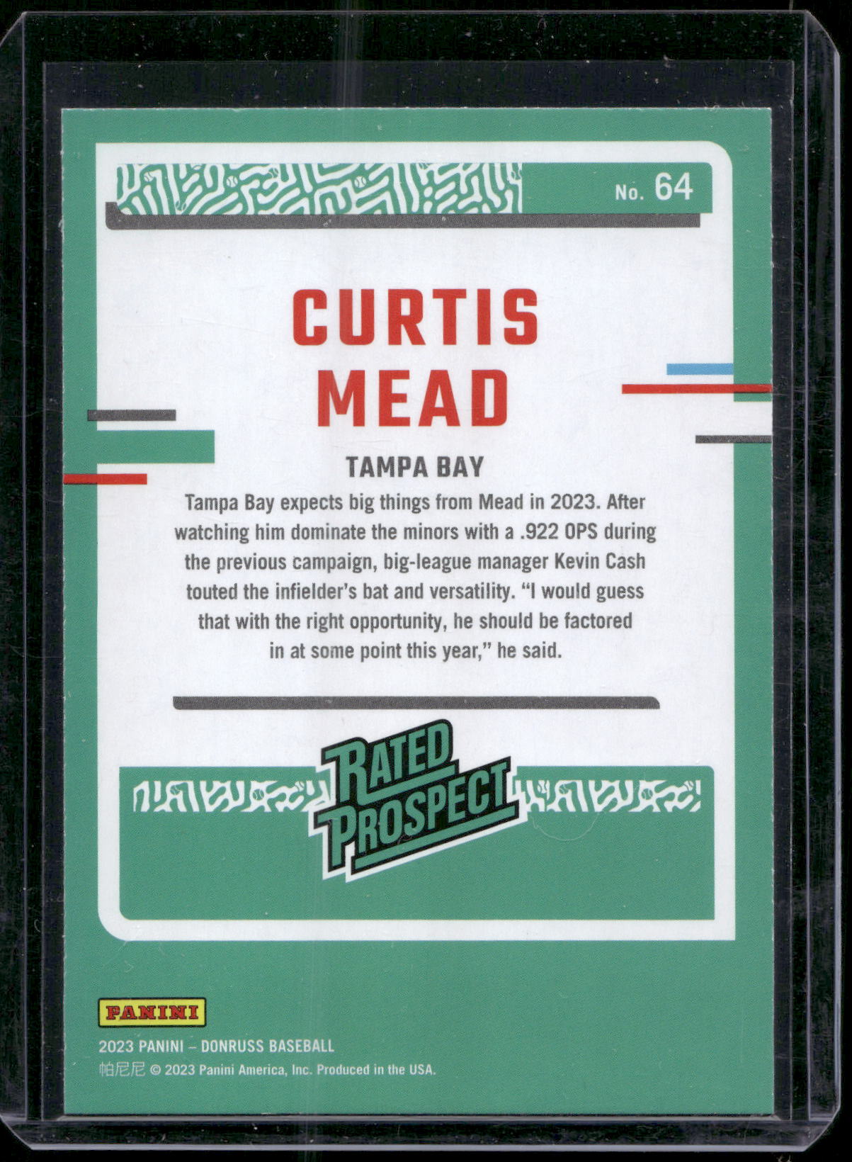 2023 Donruss #64 Curtis Mead Holo Blue