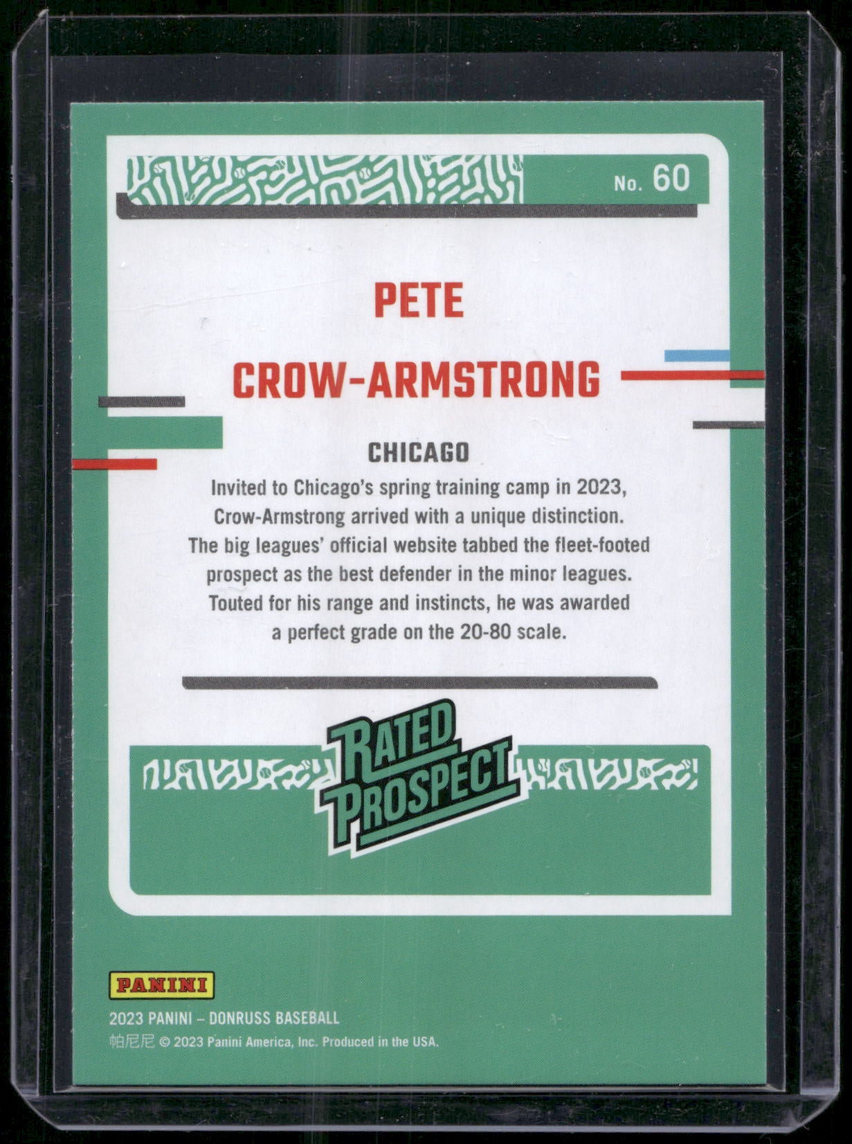 2023 Donruss #60 Pete Crow-Armstrong Holo Blue