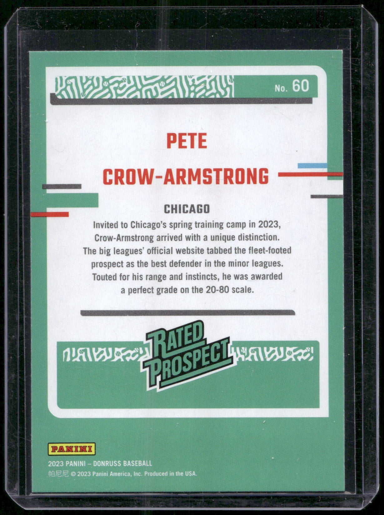 2023 Donruss #60 Pete Crow-Armstrong Holo Blue