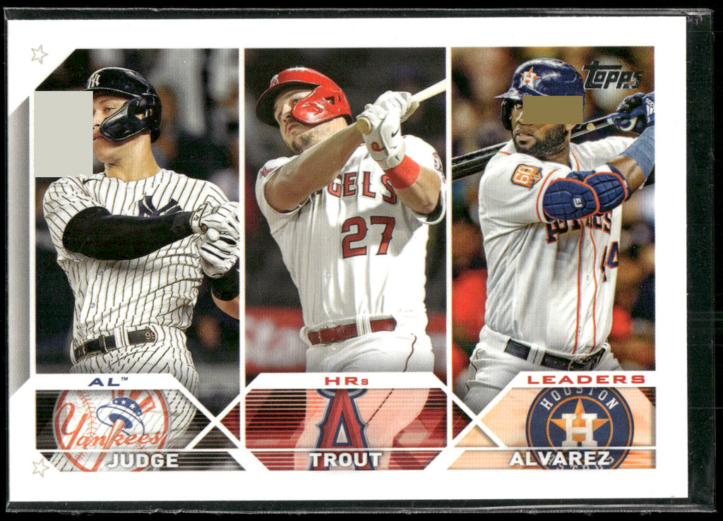 2023 Topps 1st Edition #246 AL HRs Leaders Aaron Judge Mike Trout Yordan Alvarez