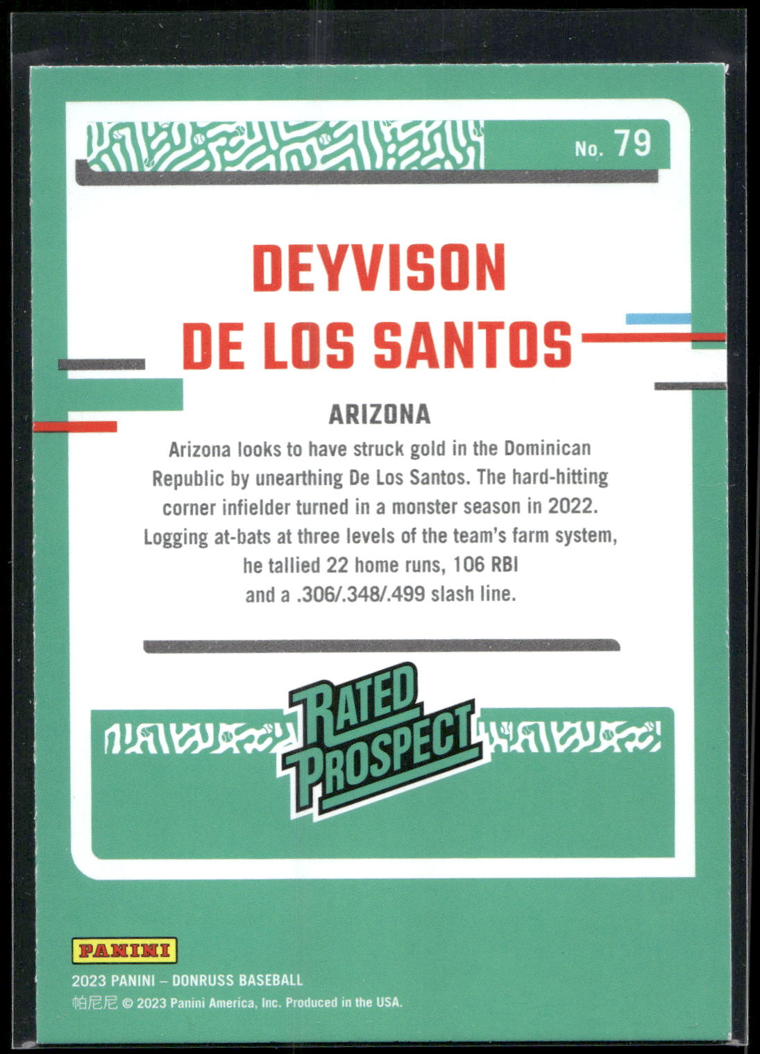 2023 Donruss #79 Deyvison De Los Santos Holo Blue