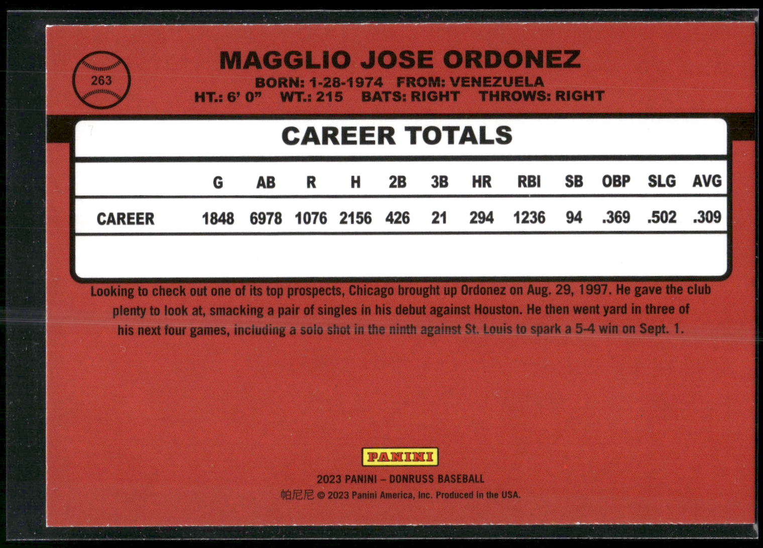 2023 Donruss #263 Magglio Ordonez Holo Blue