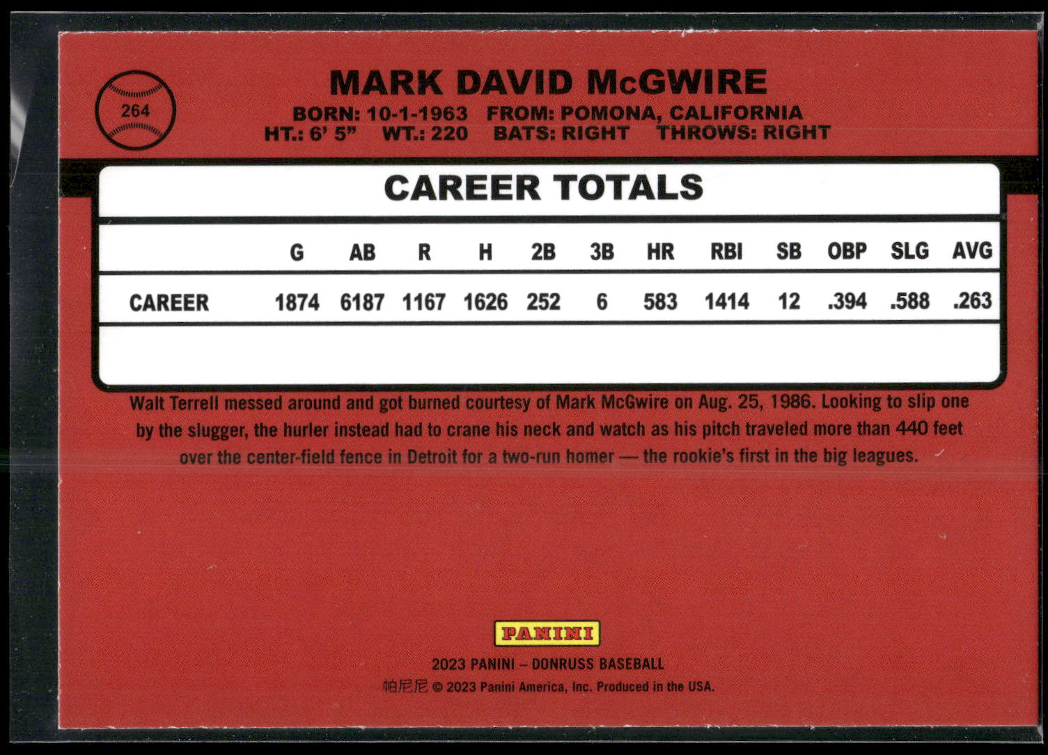 2023 Donruss #264 Mark McGwire Holo Blue