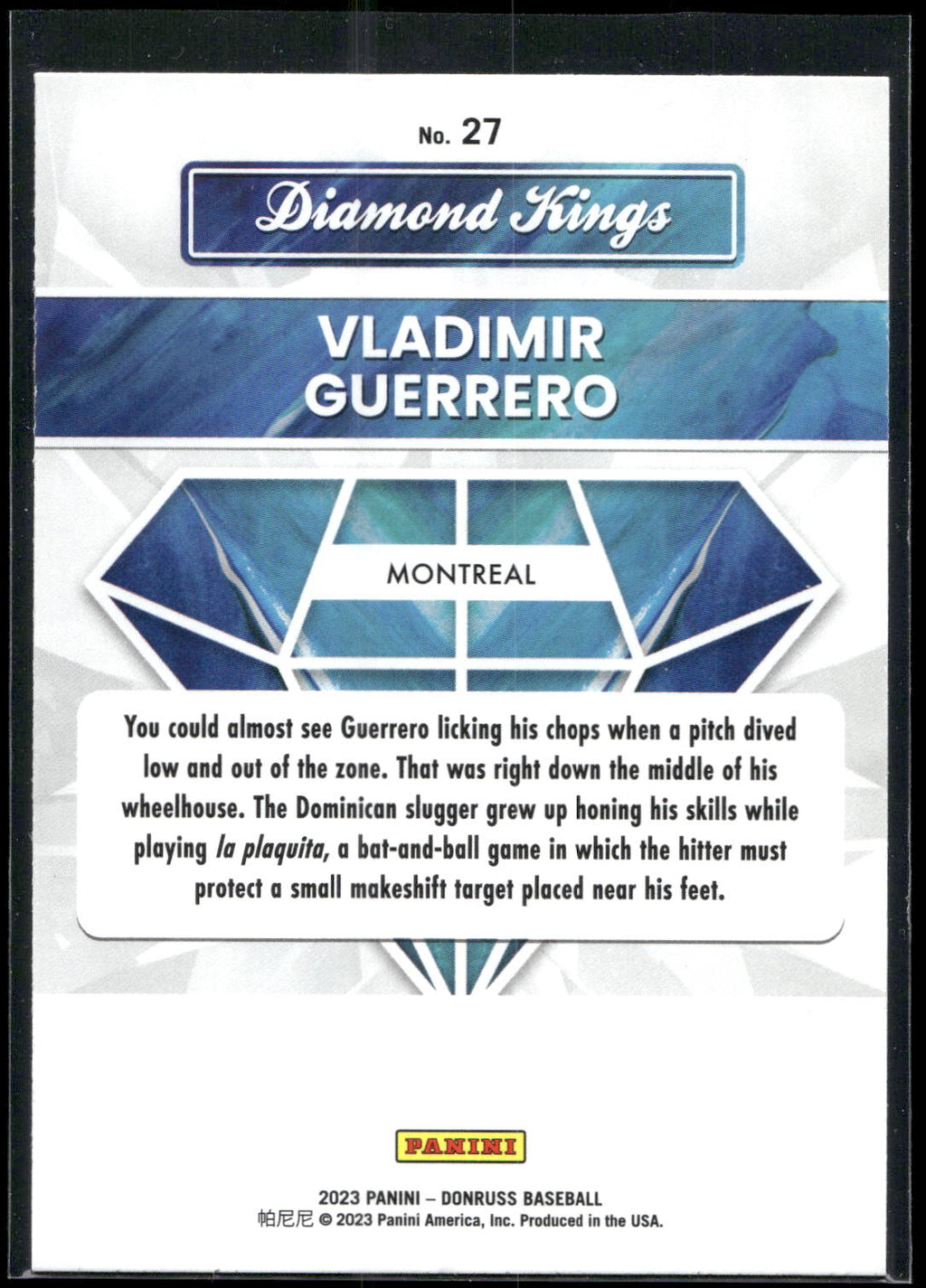 2023 Donruss #27 Vladimir Guerrero Holo Blue