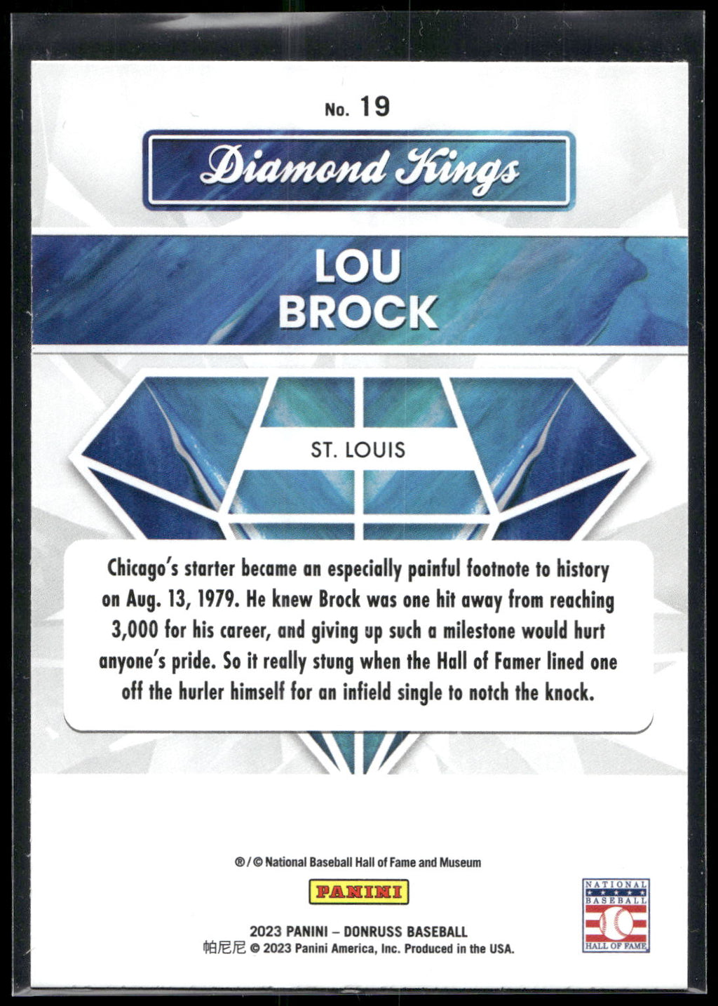 2023 Donruss #19 Lou Brock Holo Blue