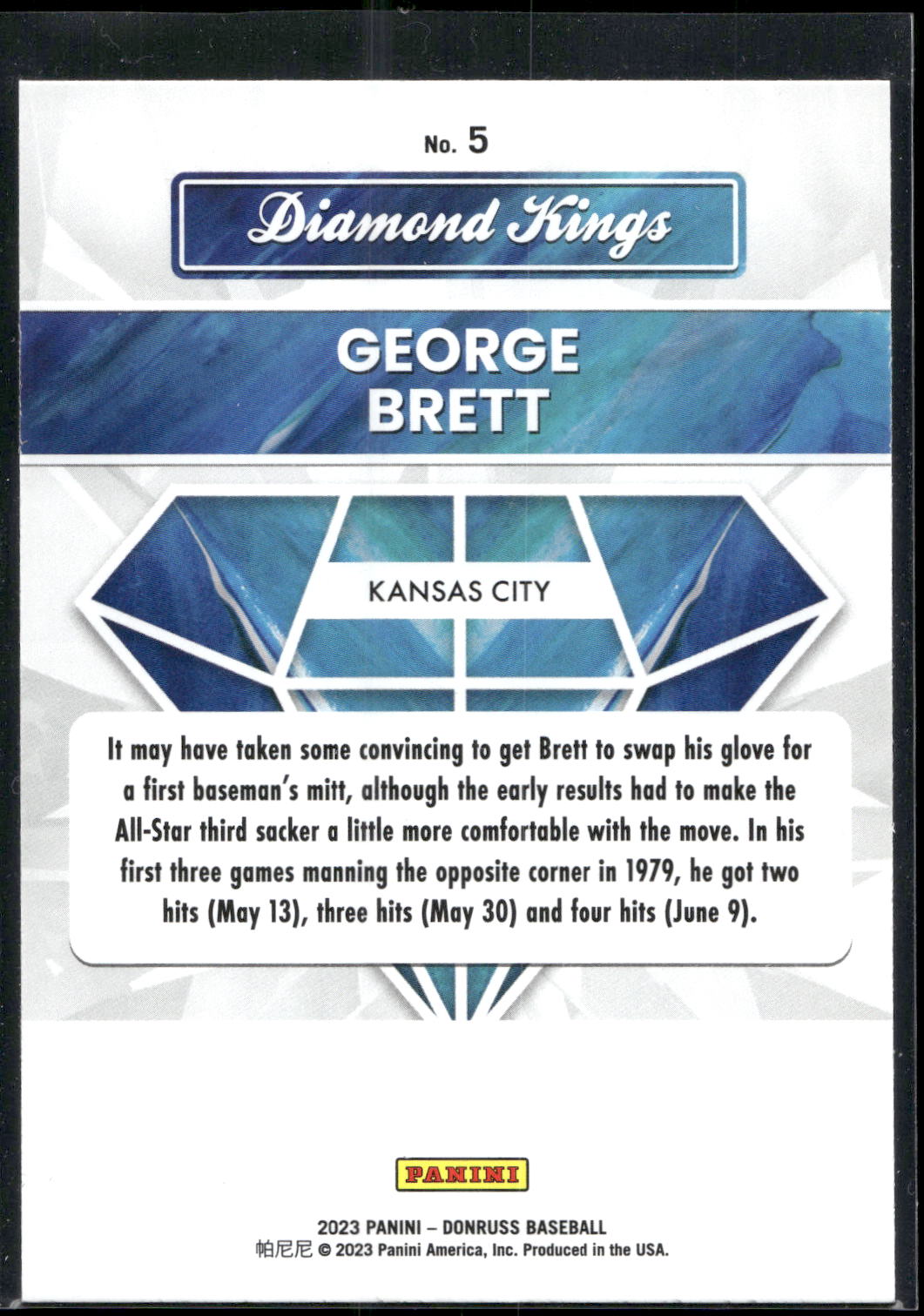 2023 Donruss #5 George Brett Holo Blue