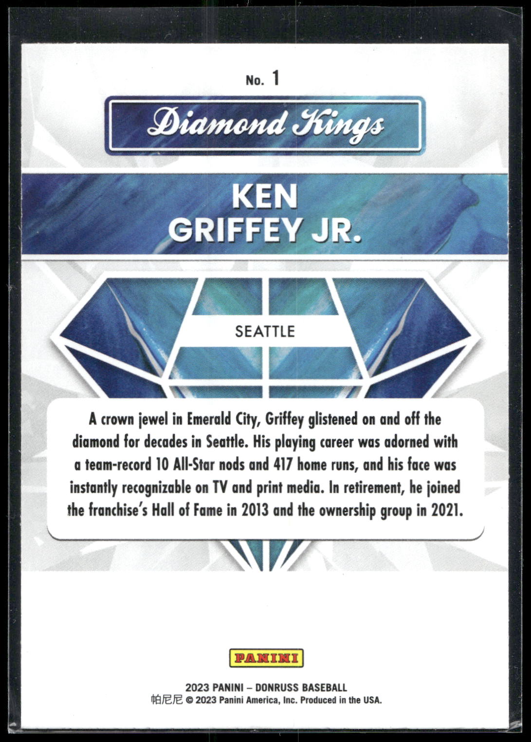 2023 Donruss #1 Ken Griffey Jr. Holo Blue