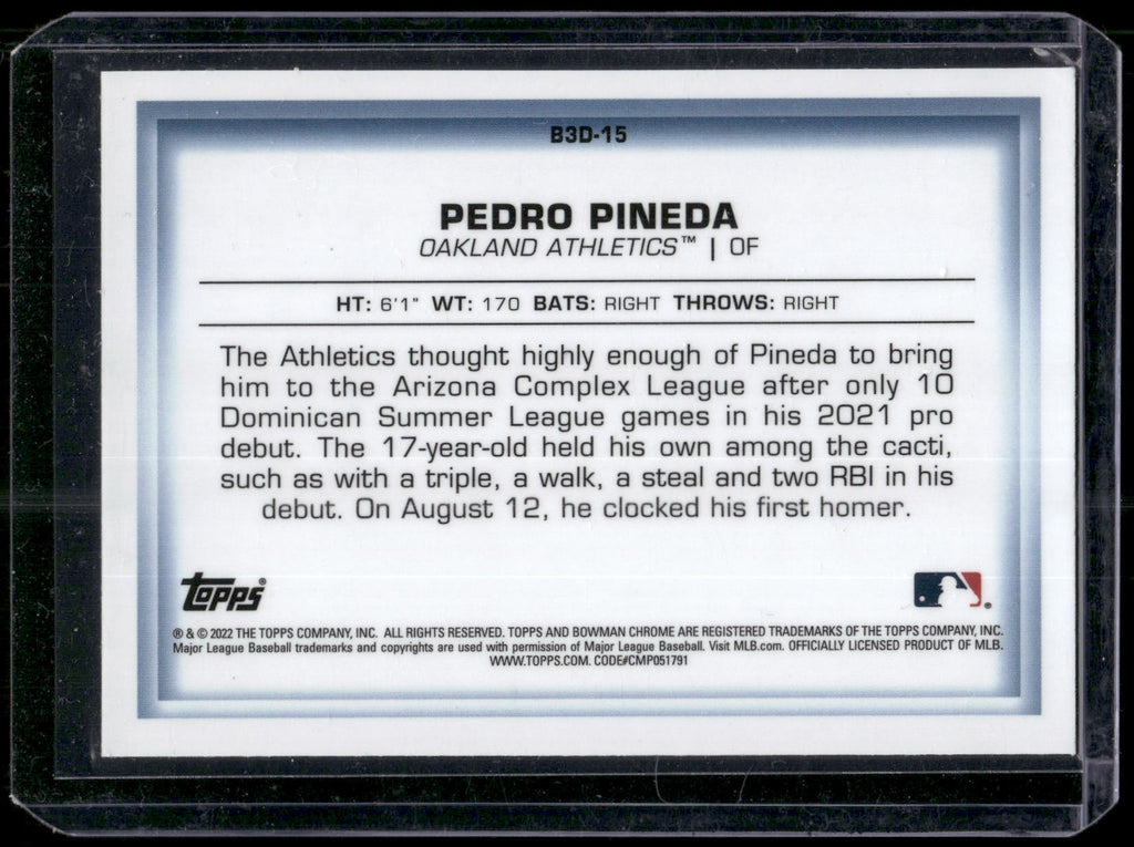 2022 Bowman #B3D-15 Pedro Pineda Bowman in 3D