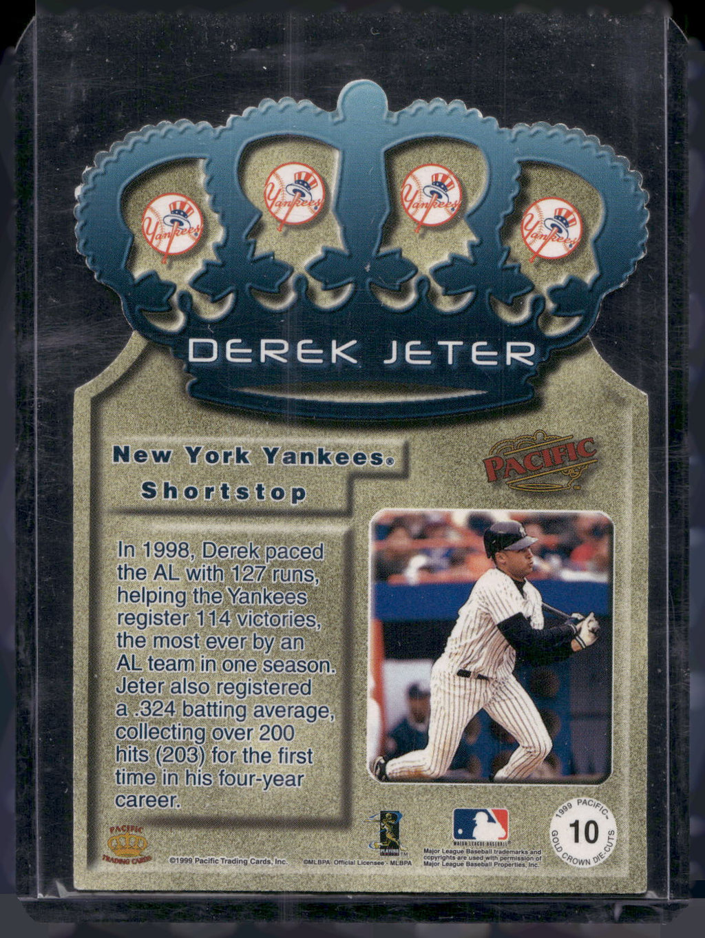 1999 Pacific #10 Derek Jeter Gold Crown Die Cuts