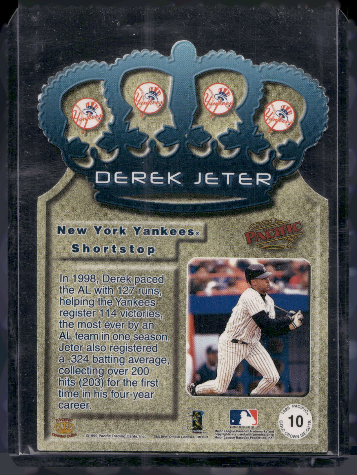 1999 Pacific #10 Derek Jeter Gold Crown Die Cuts