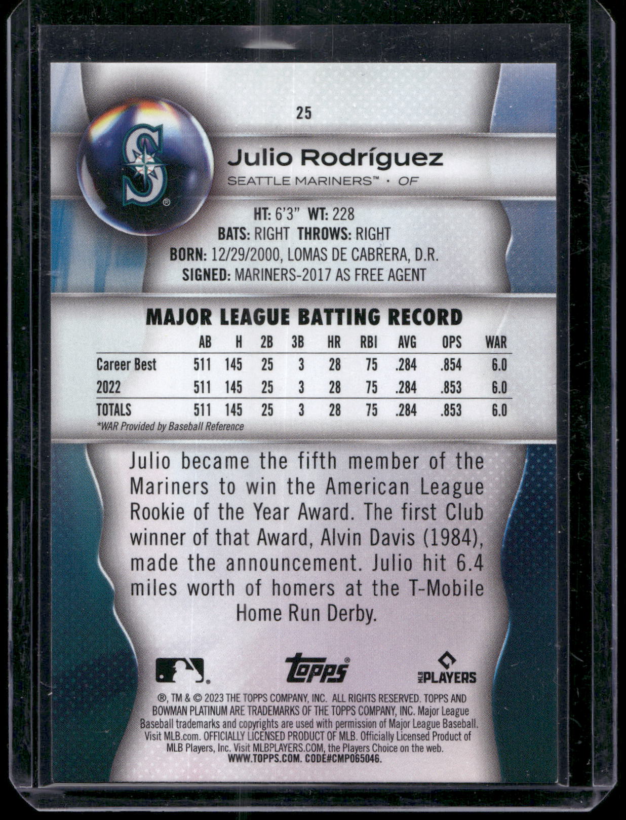 2023 Bowman Platinum #25 Julio Rodríguez