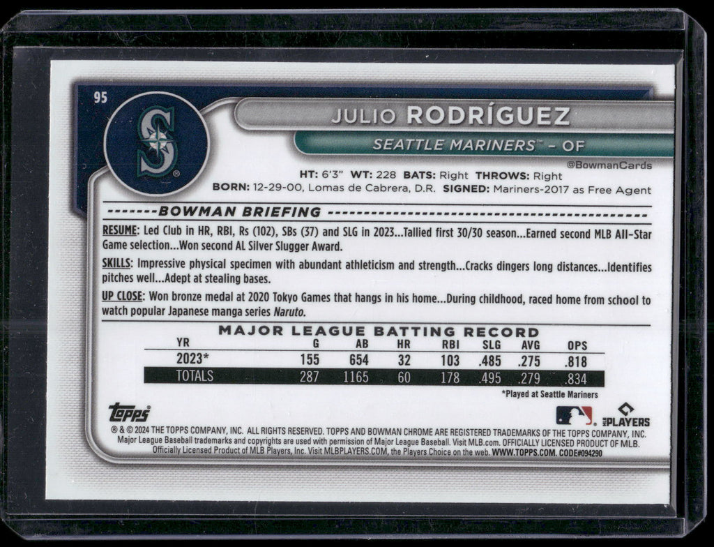 2025 Topps Chrome Cosmic #95 Julio Rodríguez Refractor