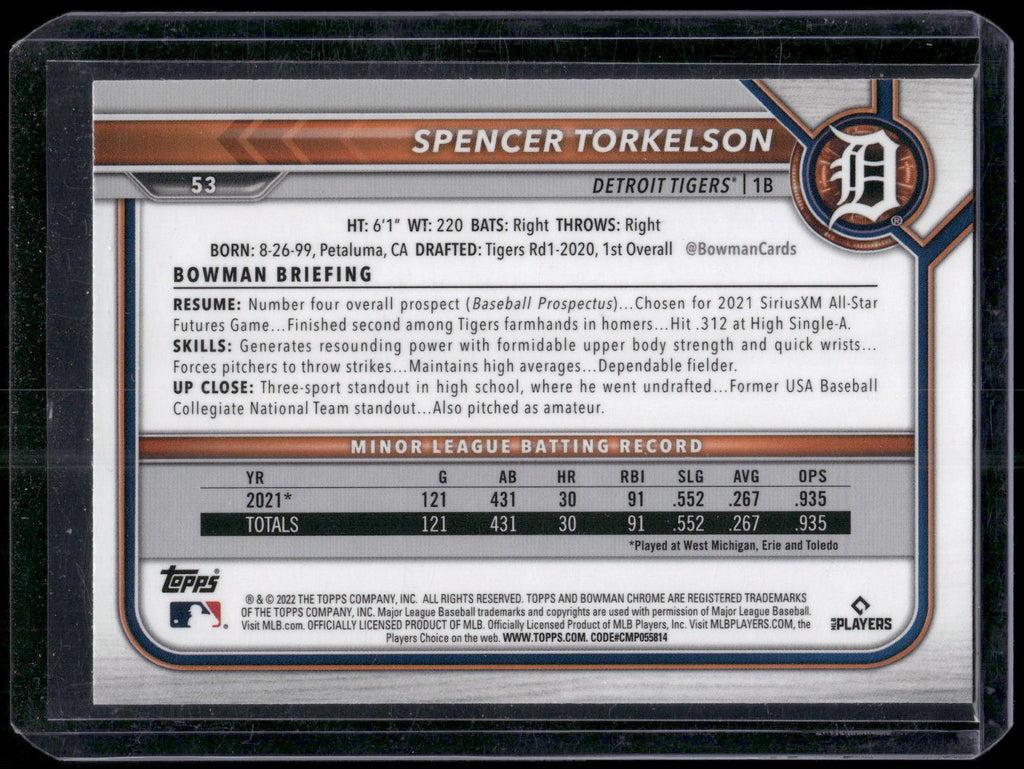 2022 Bowman Chrome #53 Spencer Torkelson