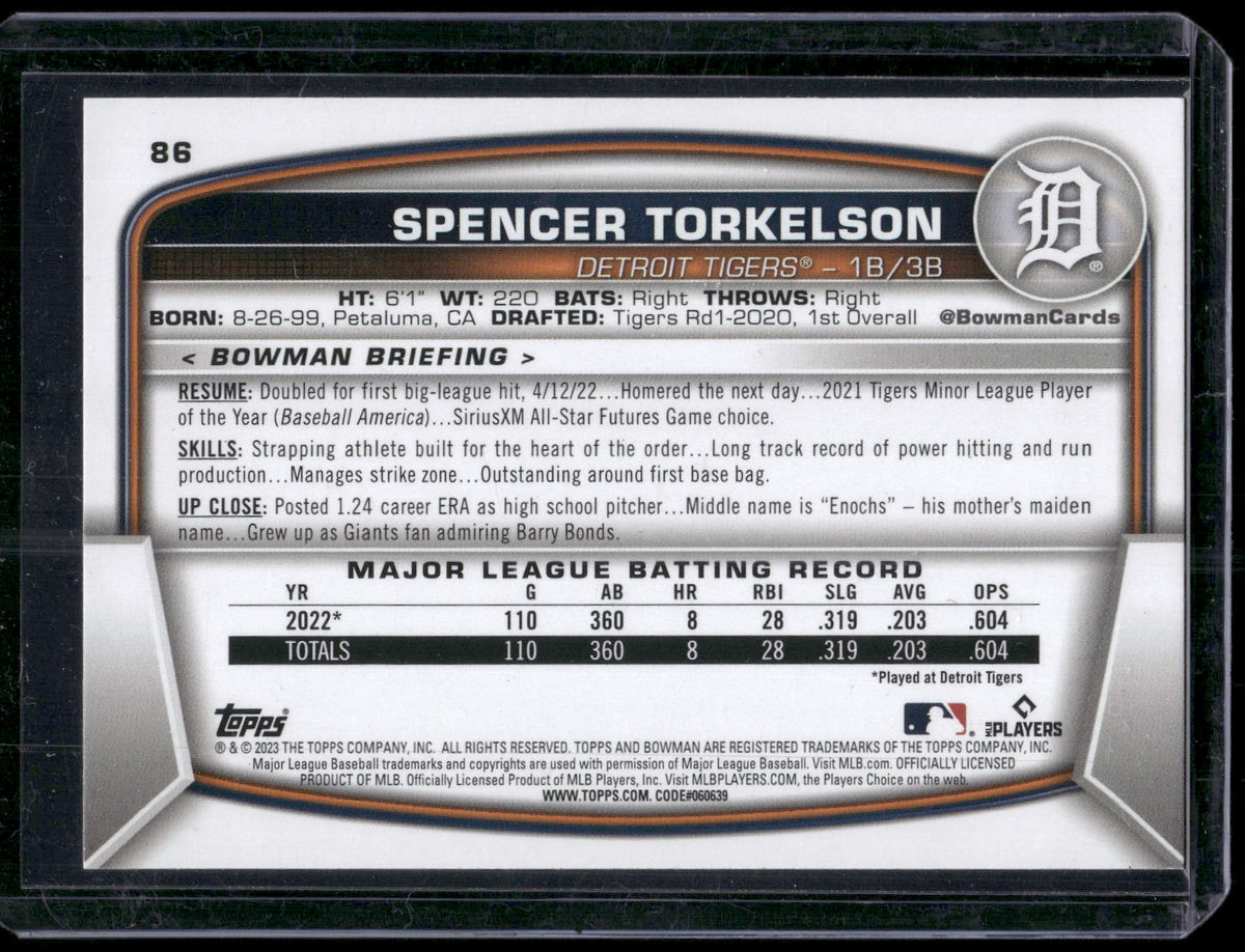 2023 Bowman #86 Spencer Torkelson