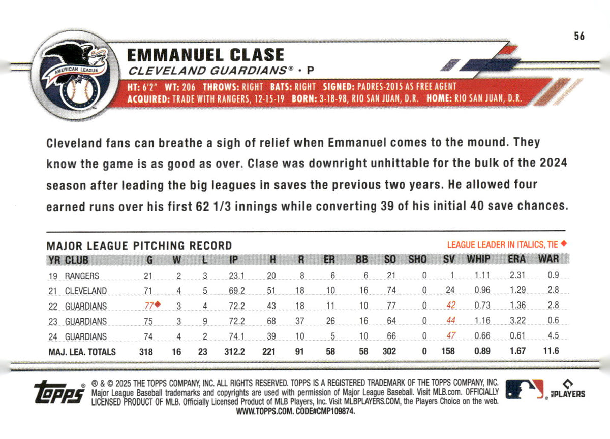 2025 Topps All-Star Game #56 Emmanuel Clase